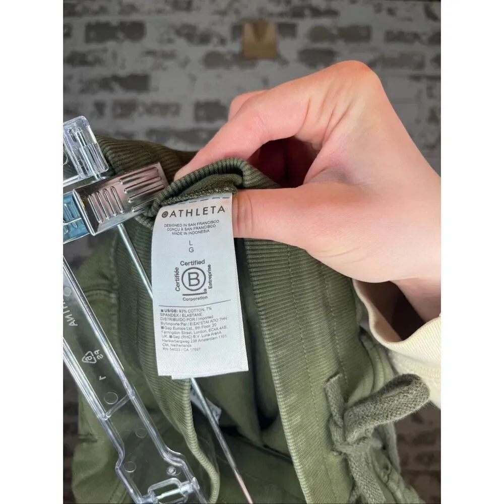 Athleta | women olive green joggers cotton blend - Picture 3 of 10